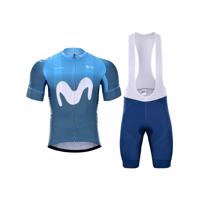 BONAVELO Cyklistický krátký dres a krátké kalhoty - MOVISTAR 2021 - modrá/bílá