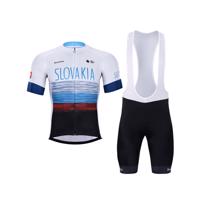 BONAVELO Cyklistický krátký dres a krátké kalhoty - SLOVAKIA - bílá/červená/černá/modrá