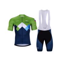 BONAVELO Cyklistický krátký dres a krátké kalhoty - SLOVENIA - zelená/modrá