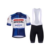 BONAVELO Cyklistický krátký dres a krátké kalhoty - SOUDAL QUICK-STEP 24 - modrá/bílá/černá