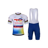 BONAVELO Cyklistický krátký dres a krátké kalhoty - TOTAL ENERGIES 2023 - žlutá/bílá/modrá