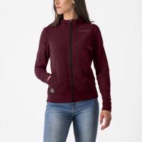 CASTELLI Cyklistická mikina - MILANO 2 FULL ZIP W FLEECE - bordó