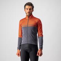 CASTELLI Cyklistická zateplená bunda - FINESTRE - šedá/oranžová L