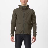 CASTELLI Cyklistická zateplená bunda - TRAIL HOODIE - hnědá M