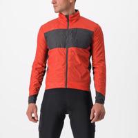 CASTELLI Cyklistická zateplená bunda - UNLIMITED PUFFY - červená/šedá XL