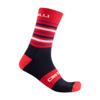 CASTELLI Cyklistické ponožky klasické - GREGGE 15 - červená/modrá S-M