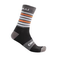 CASTELLI Cyklistické ponožky klasické - GREGGE 15 - oranžová/šedá