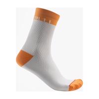 CASTELLI Cyklistické ponožky klasické - VELOCISSIMA 12 - bílá/oranžová L-XL