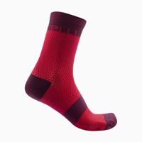 CASTELLI Cyklistické ponožky klasické - VELOCISSIMA 12 LADY - bordó/červená L-XL