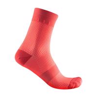 CASTELLI Cyklistické ponožky klasické - VELOCISSIMA 12 LADY - růžová/červená L-XL