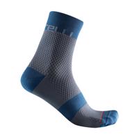 CASTELLI Cyklistické ponožky klasické - VELOCISSIMA 12 LADY - šedá/modrá L-XL