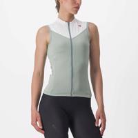 CASTELLI Cyklistický dres bez rukávů - SOLARIS LADY - ivory/zelená L