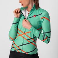 CASTELLI Cyklistický dres s dlouhým rukávem zimní - DIAGONAL - zelená S