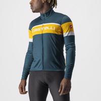 CASTELLI Cyklistický dres s dlouhým rukávem zimní - PASSISTA - zelená/modrá/žlutá M