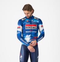 CASTELLI Cyklistický dres s dlouhým rukávem zimní - PRO THERMAL QUICK STEP 2025 - modrá/červená XL