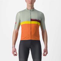 CASTELLI Cyklistický dres s krátkým rukávem - A BLOCCO - oranžová/bordó/zelená/žlutá