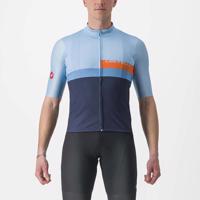 CASTELLI Cyklistický dres s krátkým rukávem - A BLOCCO - oranžová/modrá 2XL