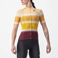 CASTELLI Cyklistický dres s krátkým rukávem - DOLCE LADY - žlutá/bordó
