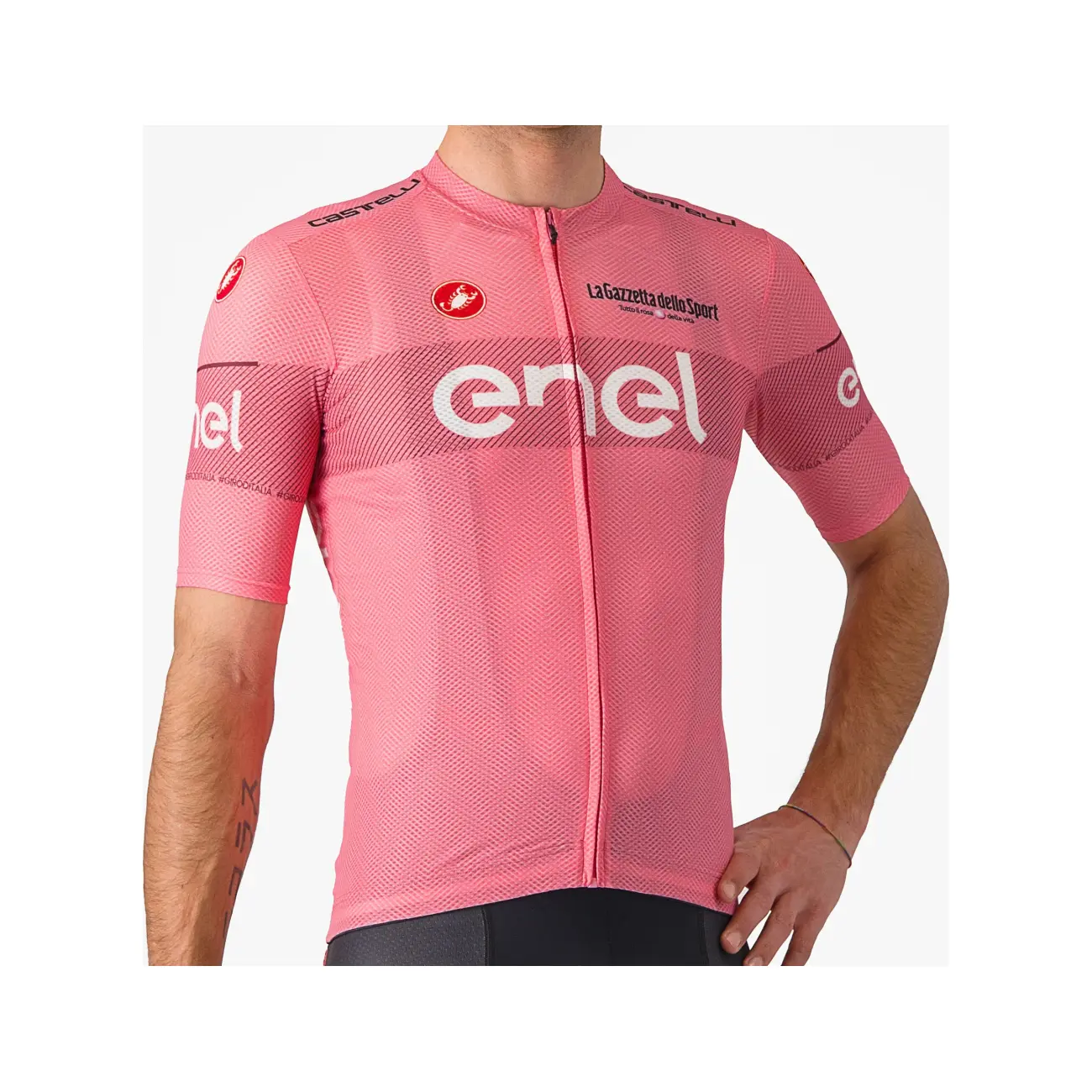 CASTELLI Cyklistický dres s krátkým rukávem - GIRO107 CLASSIFICATION - růžová