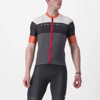 CASTELLI Cyklistický dres s krátkým rukávem - SEZIONE - šedá/černá/oranžová