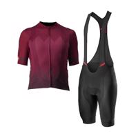CASTELLI Cyklistický krátký dres a krátké kalhoty - A TUTTA - bordó/černá
