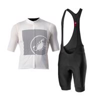 CASTELLI Cyklistický krátký dres a krátké kalhoty - BAGARRE - ivory/modrá/černá