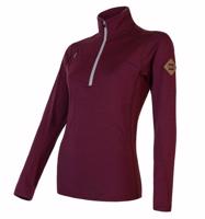 Dámská mikina Sensor Merino Upper Zip Port red