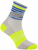 Designové funkční ponožky Rogelli STRIPE šedo-modro-reflexní žluté 007.204
