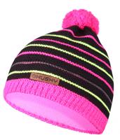 Dětská čepice Husky Cap 34 černá/neon růžová