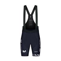GOBIK Cyklistické kalhoty krátké s laclem - MOVISTAR 23 LIMITED  - modrá/černá/bílá 2XL