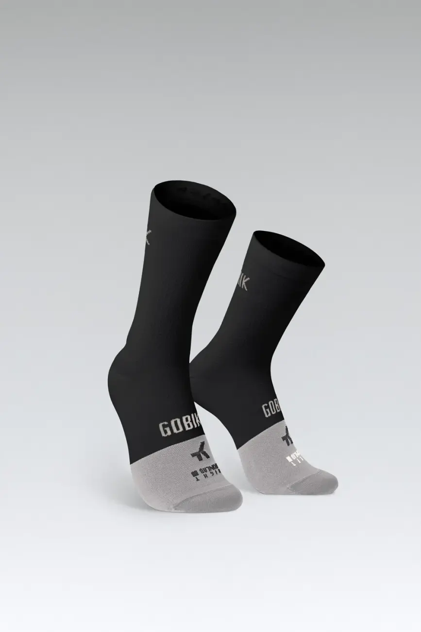 GOBIK Cyklistické ponožky klasické - LIGHTWEIGHT 2.0 - černá/šedá S