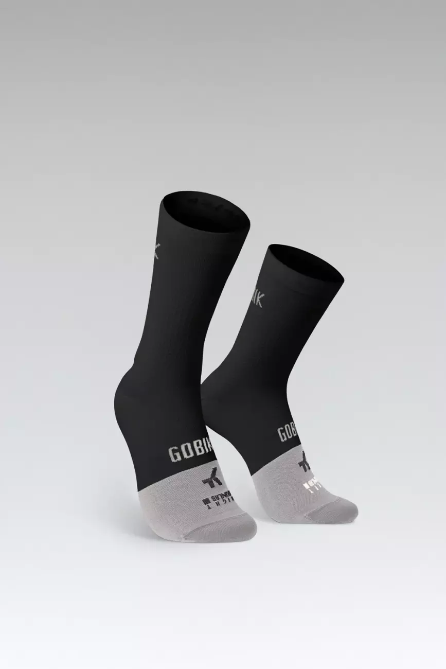 GOBIK Cyklistické ponožky klasické - LIGHTWEIGHT 2.0 - černá/šedá