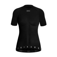 GOBIK Cyklistické triko s krátkým rukávem - WINTER MERINO LADY - černá