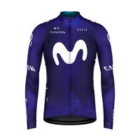 GOBIK Cyklistický dres s dlouhým rukávem zimní - MOVISTAR 2023 PACER - bílá/modrá XL