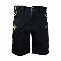HAVEN Cyklistické kalhoty krátké bez laclu - CUBES BLACKIES - černá/zelená