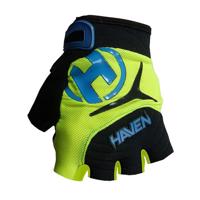 HAVEN Cyklistické rukavice krátkoprsté - DEMO KIDS - modrá/zelená