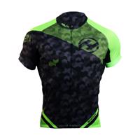 HAVEN Cyklistický dres s krátkým rukávem - SINGLETRAIL - černá/zelená 2XL