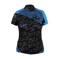 HAVEN Cyklistický dres s krátkým rukávem - SINGLETRAIL WOMEN - černá/modrá 3XL