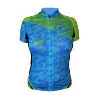 HAVEN Cyklistický dres s krátkým rukávem - SINGLETRAIL WOMEN - modrá/zelená 3XL