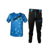 HAVEN Cyklistický MTB dres a kalhoty - CUBES NEO - černá/modrá
