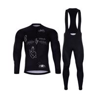 HOLOKOLO Cyklistický dlouhý dres a kalhoty - BLACK OUT SUMMER - černá/bílá