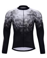 HOLOKOLO Cyklistický dres s dlouhým rukávem letní - FROSTED SUMMER - černá/bílá XL