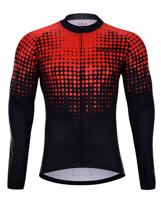 HOLOKOLO Cyklistický dres s dlouhým rukávem letní - FROSTED SUMMER - černá/červená