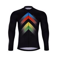HOLOKOLO Cyklistický dres s dlouhým rukávem letní - HYPER SUMMER - duhová/černá S