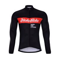 HOLOKOLO Cyklistický dres s dlouhým rukávem zimní - OBSIDIAN WINTER  - černá/červená