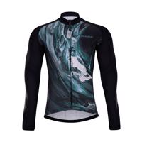 HOLOKOLO Cyklistický dres s dlouhým rukávem zimní - RIVERSIDE WINTER  - vícebarevná/černá/modrá M