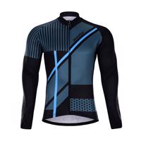 HOLOKOLO Cyklistický dres s dlouhým rukávem zimní - TRACE BLUE WINTER - černá/vícebarevná/modrá XS