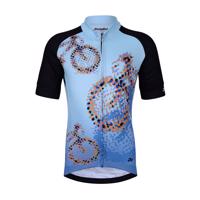 HOLOKOLO Cyklistický dres s krátkým rukávem - BIKERS KIDS - modrá/černá M-145cm