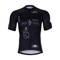 HOLOKOLO Cyklistický dres s krátkým rukávem - BLACK OUT - bílá/černá S