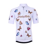 HOLOKOLO Cyklistický dres s krátkým rukávem - BUTTERFLIES KIDS - vícebarevná/bílá